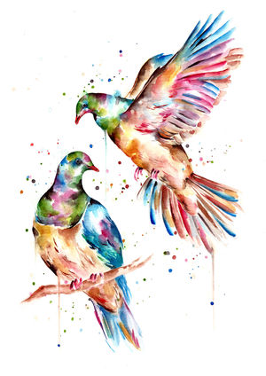 2 Wood Pigeons