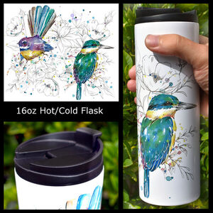 Kingfisher and Fantail Hot/Cold Flask