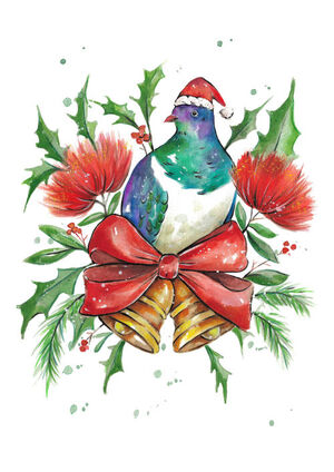 Christmas Kereru and Bells 