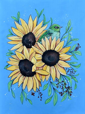 Waxeye and Sunflowers 