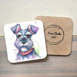 Schnauzer Wooden Coaster 