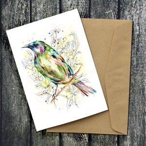 Sketchy Bellbird Greeting Card