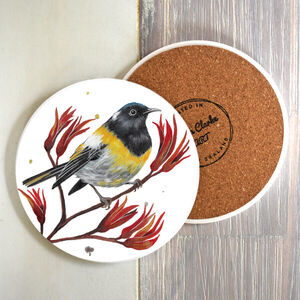 Stitchbird and Flax Coaster