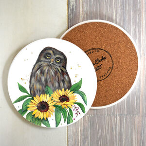 Sunflower Morepork Coaster