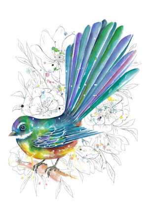 Turquoise Sketchy Fantail