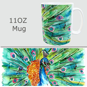 Vibrant Peacock Mug