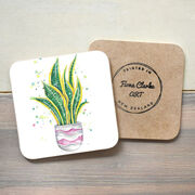Snake Plant Wooden Coaster